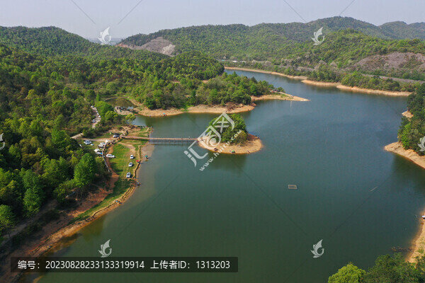 航拍湖南湘潭東風(fēng)水庫