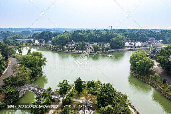 航拍湖南岳陽湘陰縣左宗棠故居