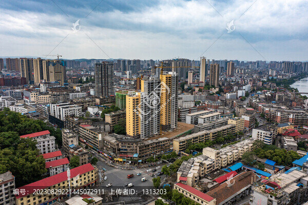 航拍湖南邵陽城市風(fēng)光