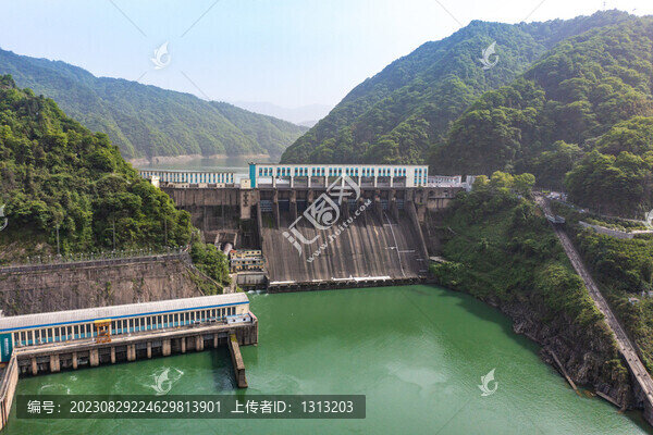 航拍湖南益陽安化縣柘溪水庫