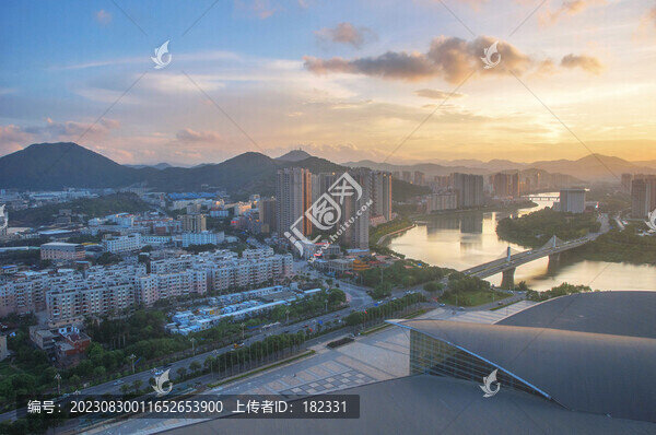南安城市風(fēng)景傍晚航拍