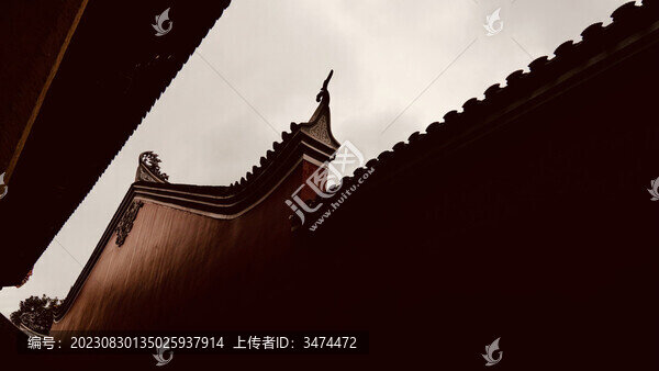 寺廟古寺屋檐古建筑