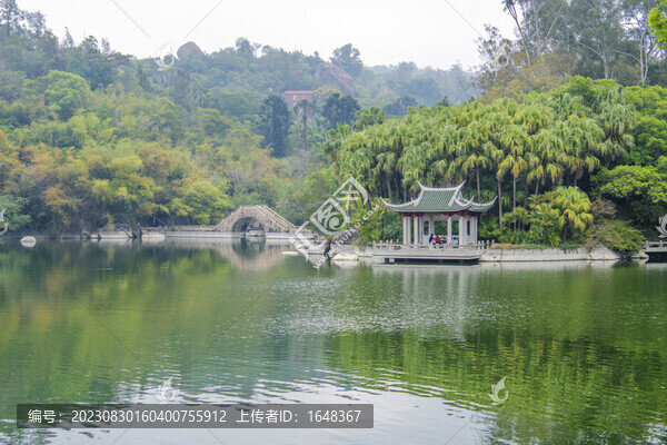 廈門園林植物園萬石湖亭與橋