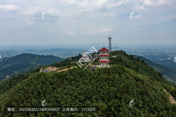 航拍湖南長(zhǎng)沙寧芙蓉山普濟(jì)寺