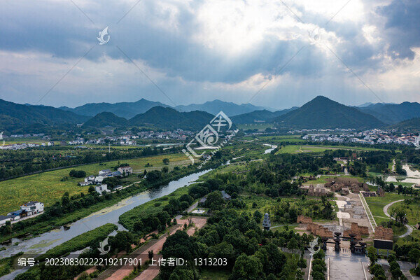 航拍湖南長(zhǎng)沙寧鄉(xiāng)碳河古城