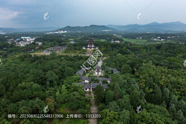 航拍湖南長(zhǎng)沙寧鄉(xiāng)花明樓景區(qū)