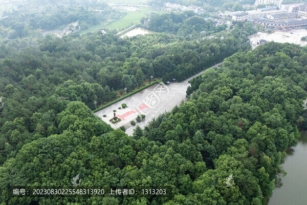 航拍湖南長沙寧鄉(xiāng)花明樓景區(qū)