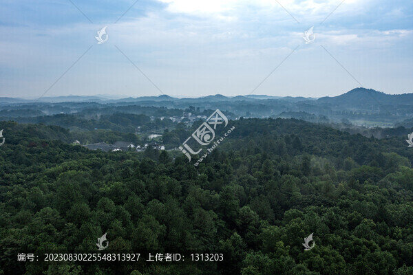 航拍湖南長(zhǎng)沙寧鄉(xiāng)花明樓景區(qū)