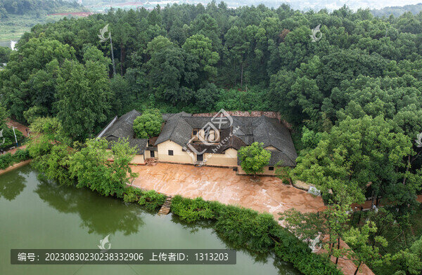 航拍湖南長沙寧鄉(xiāng)花明樓景區(qū)