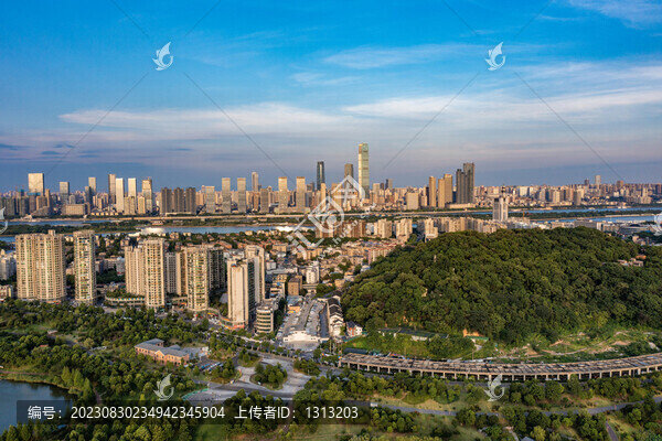 航拍湖南長沙城市景觀