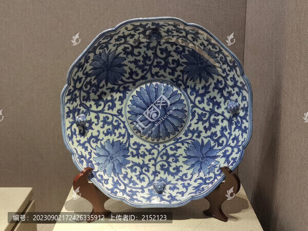 青花蓮花紋盤