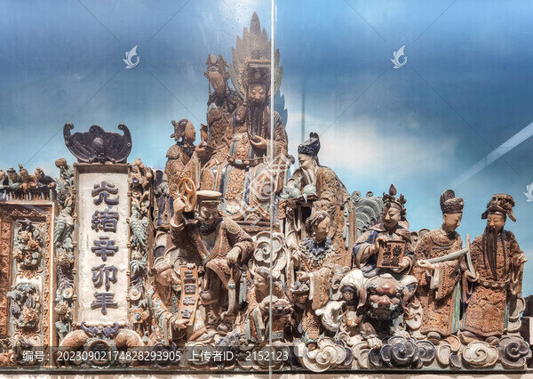 古建筑陶塑人物故事瓦脊