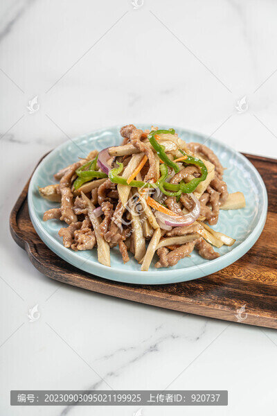 杏鮑菇炒肉絲