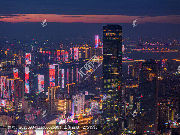 航拍長沙夜色