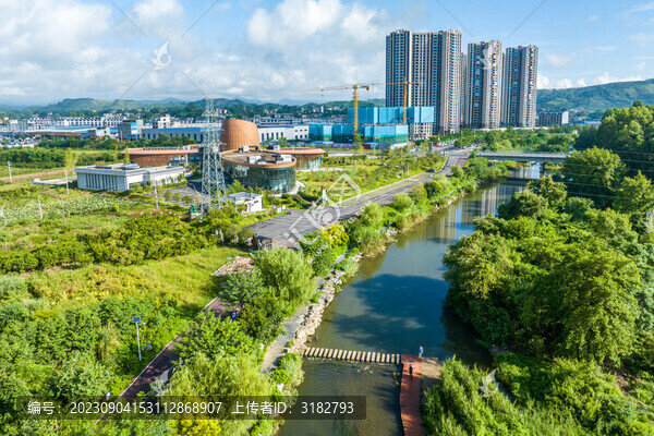 荔浦荔江國家濕地公園夏季風光