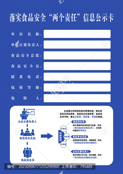 落實食品安全信息公示卡