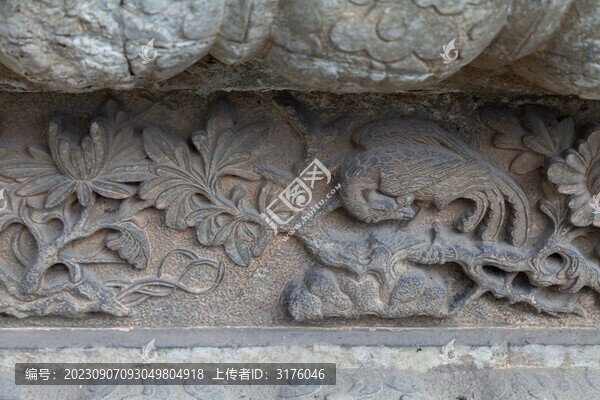 五臺山普化寺古建石雕石刻照壁