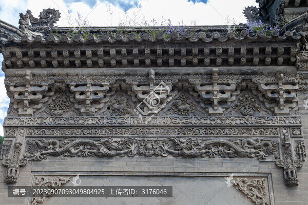 五臺山普化寺古建石雕石刻照壁