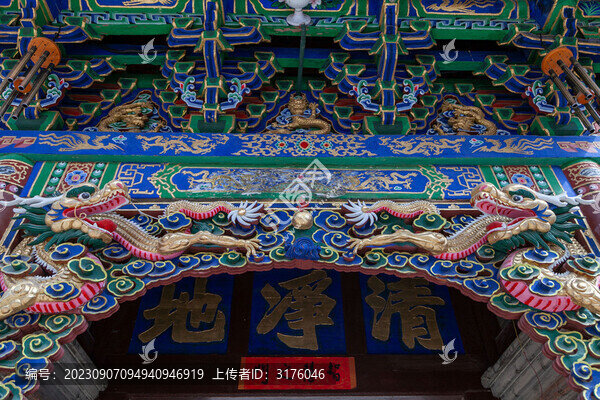 五臺山普化寺古建石雕石刻彩繪