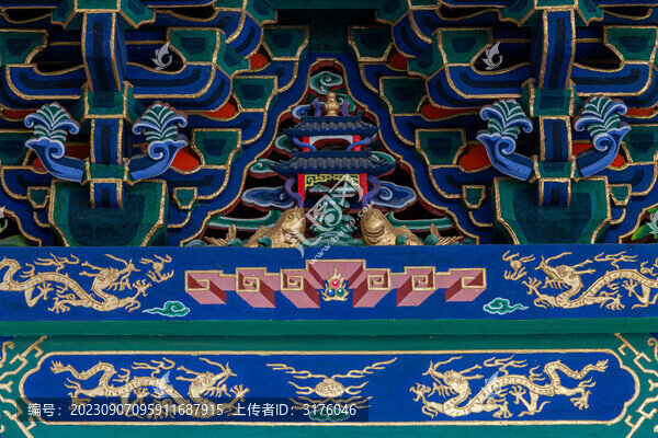五臺山普化寺古建石雕石刻彩繪
