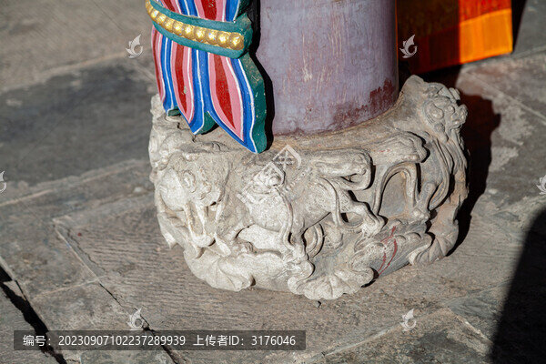 五臺(tái)山普化寺古建石雕石刻柱子