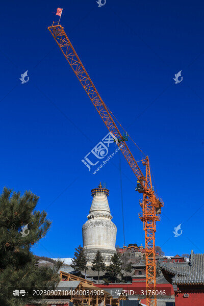 五臺山顯通寺塔院寺大白塔建設