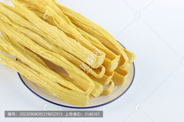 腐竹干手工腐竹白底圖