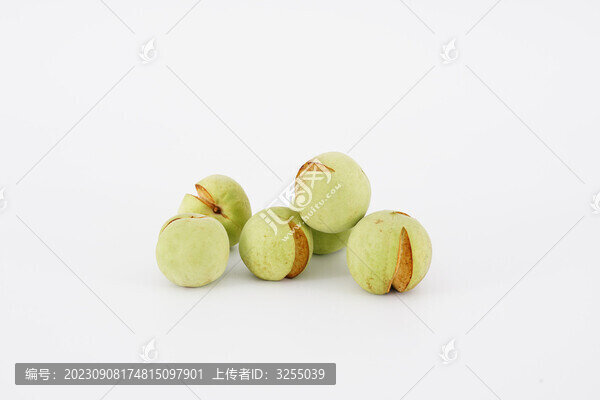 新鮮毛桃開口桃白底