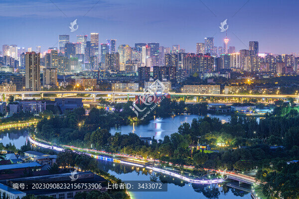 成都天際線城市風(fēng)光夜景東湖