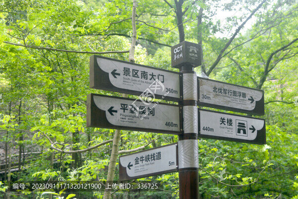 四川劍門關(guān)風(fēng)景區(qū)路牌