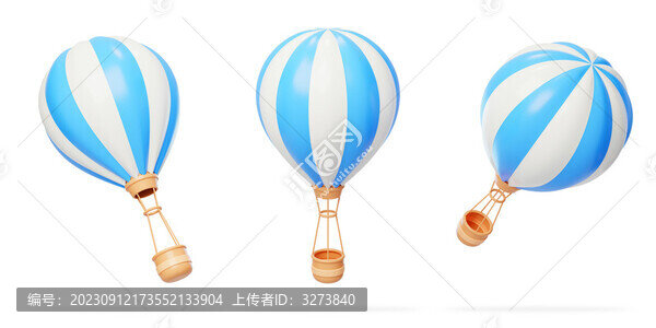 浪漫熱氣球旅行度假出游3D