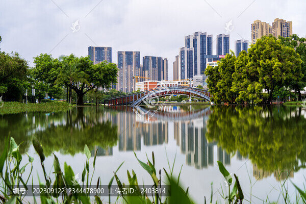水倒影拱橋建筑深圳坪山1