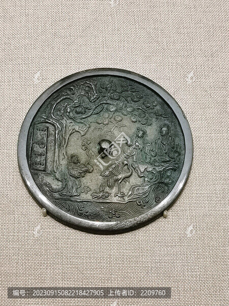龜鶴獻(xiàn)壽仙道人物圖像鏡