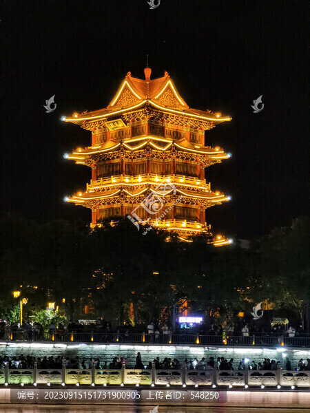 滄州清風(fēng)樓夜景燈光
