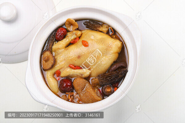 野菌燉土雞老母雞湯