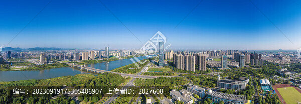上虞一江兩岸城市風(fēng)光全景