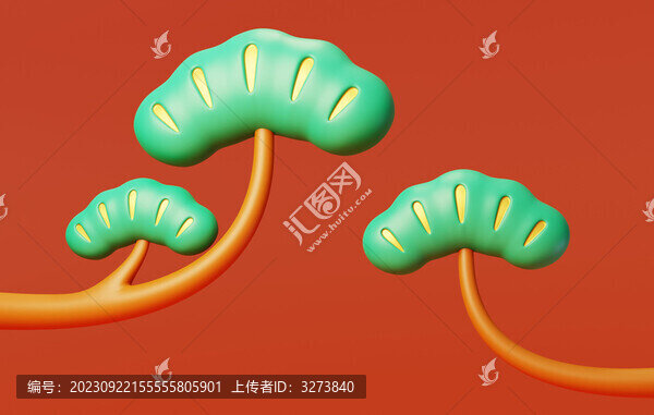 新年傳統(tǒng)喜慶招財發(fā)財樹3D