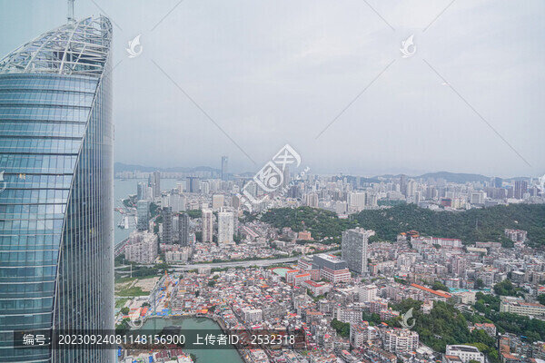 航拍廈門城市風光都市風景