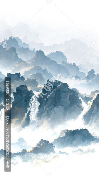 油畫抽象山水畫