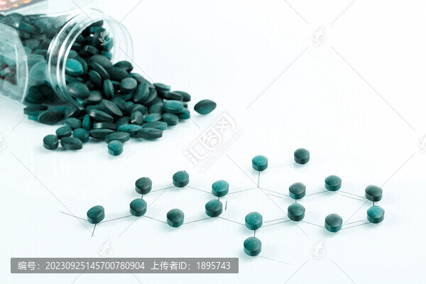 綠色藥片分子結構