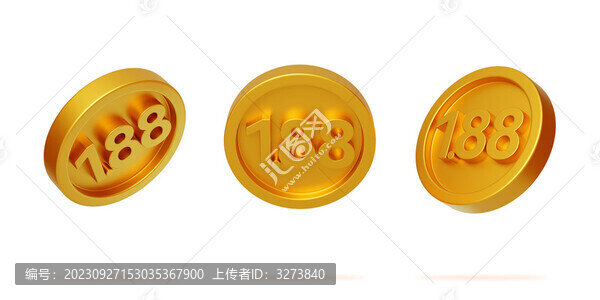 價(jià)值幸運(yùn)金幣金額數(shù)字發(fā)財(cái)3D