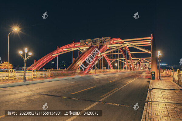 廣西柳州文惠橋路面夜景