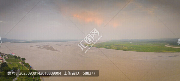 陜西渭南黃河潼關(guān)朝霞航拍