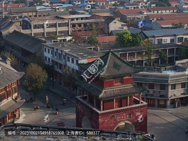 河南省鶴壁市浚縣古城晨曦航拍