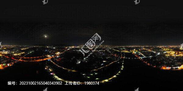 白沙河夜景全景360