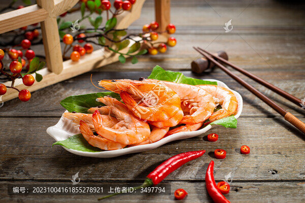 米線配菜青蝦