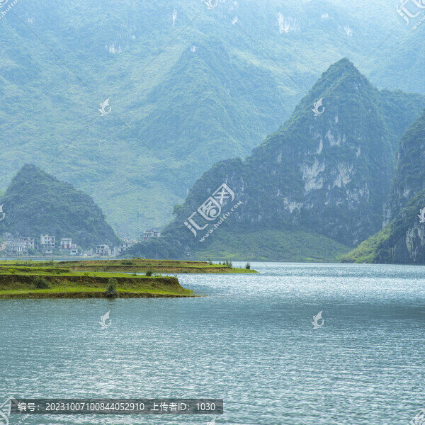 山村河流山景