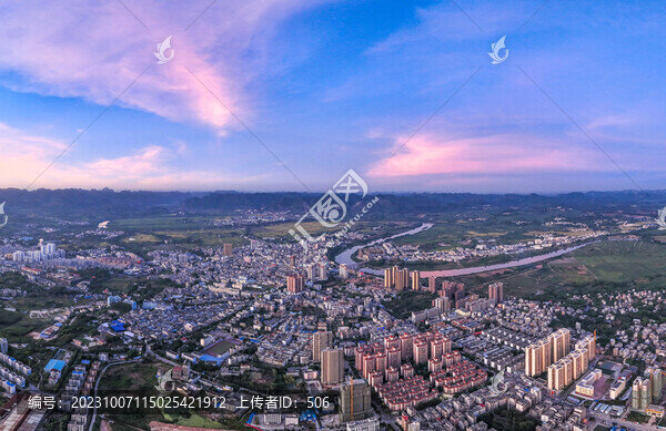 寧明縣城航拍