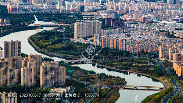 中國長春伊通河畔風景