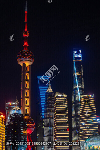 上海陸家嘴外灘東方明珠夜景